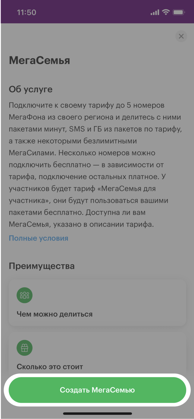 МегаСемья услуга от МегаФона: описание, условия подключения Самарская  область